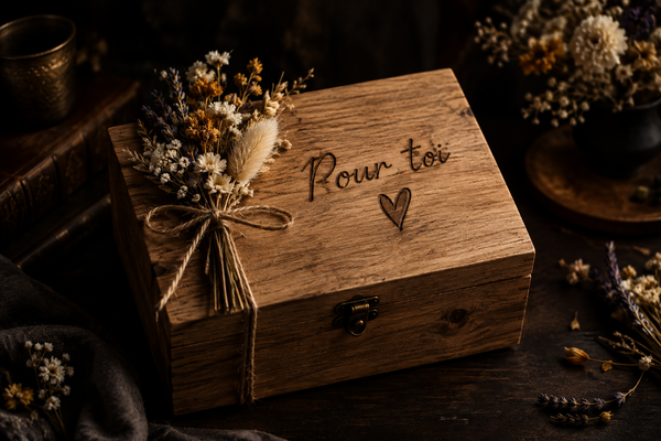 Coffret cadeau personnalisé gravé au laser