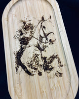 Le Cowboy — Plateau bois miniature