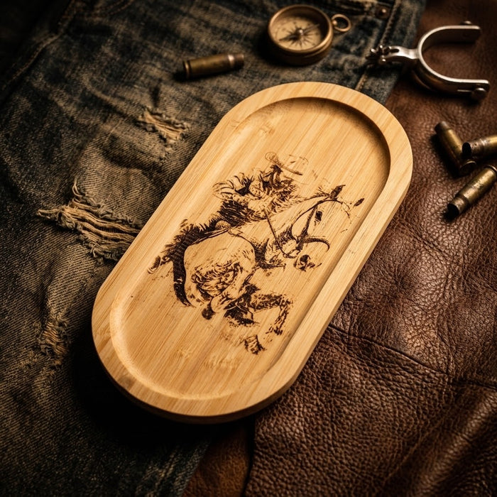 Le Cowboy — Plateau bois miniature