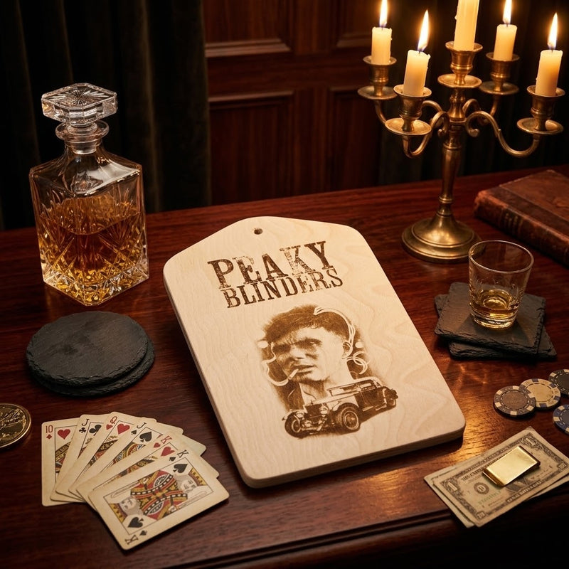 Le Gangster — Coffret planche apéro & dessous de verre ardoise