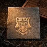 Le Grizzly — Coffret prestige bois, dessous de verre & ardoises