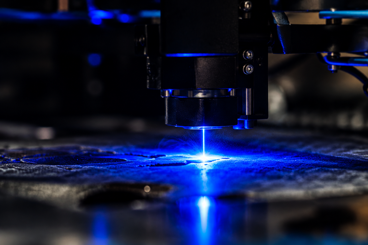 Laser macro bleu
